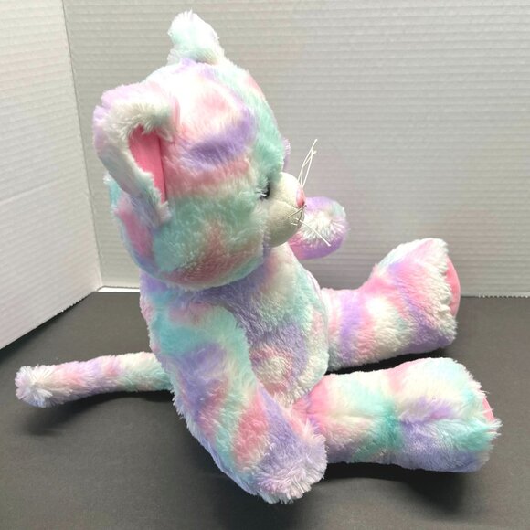 Build a Bear Kitty Cat BAB Plush Swirl Pastel Tie-Dye Pink Purple Stuffed Animal - Picture 5 of 10